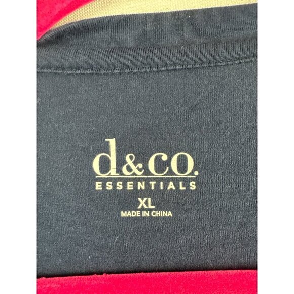 D&Co. Essentials Navy Long Sleeve Cotton Blend T-Shirt XL - Picture 3 of 5